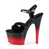 Pleaser - ADORE709BRH Sandale à bride à la cheville, Pole dance chaussures - Noir/Rouge Product image